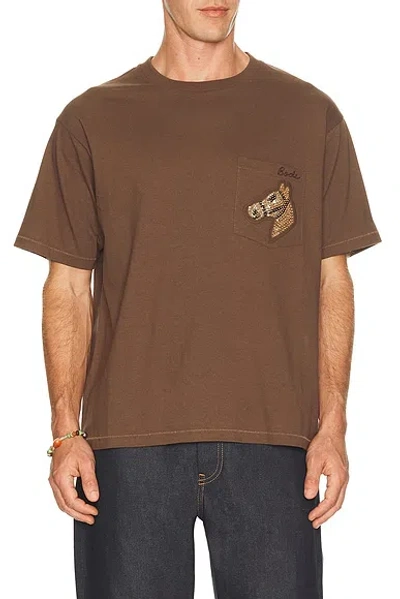 Bode Sequin-embellished Cotton-jersey T-shirt In Brown
