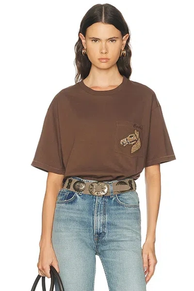 Bode Sequin Pony Tee In Brown