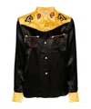 Bode Sequin Rodeo Satin Shirt In Black