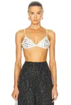Bode Sequin Spangled Bra Top In Ivory