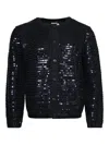 Bode Sequin Spotlight Cardigan In Black