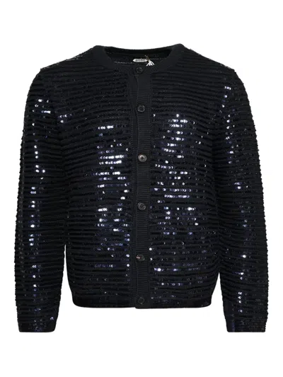 Bode Sequin Spotlight Cardigan In Black