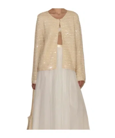 Bode Sequin Spotlight Swing Cardigan - Ivory In White