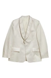 Bode Shawl Collar Silk Twill Tuxedo Jacket In Ecru