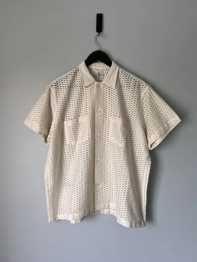 Pre-owned Bode Sheer Brick Lace Ss Shirt In Natural