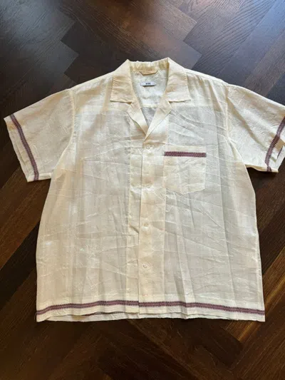 Pre-owned Bode Sheer Button Up Shirt In Cream