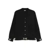 Bode Pointer Camp-collar Embroidered Cotton Shirt In Black