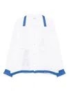 Bode White Club Champion Long Sleeve Shirt In White Blue