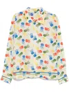 Bode Men Printed Cotton Flower Stamp Shirt In White Multi