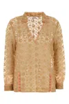 Bode Beige Lace Attic Blouse In Beige O Tan