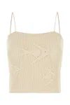 Bode Sand Crochet Angel Fish Top In Beige O Tan