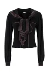 Bode Silk Seafarer Mini Shirt For Women In Black