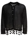 Bode Crochet-trimmed Buttoned Shirt In Black