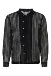 Bode Meandering Lace Button-up Shirt In Black