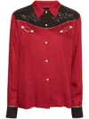 Bode Embellished Embroidered Cotton-blend Twill And Canvas Shirt In Red