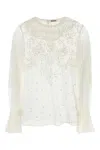 Bode Women White Mesh Middlemist Blouse In White