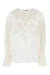 Bode White Mesh Middlemist Blouse In White