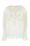 Bode White Mesh Middlemist Blouse In White
