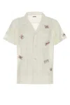 Bode Embroidered-details Short-sleeve Shirt In White