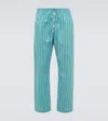 Bode Blue Shore Stripe Trousers In Blue