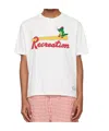 Bode Printed Cotton-jersey Henley T-shirt In White