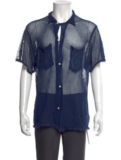 Pre-owned Bode Short Sleeve Shirt In Blue