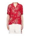 Bode Man Shirt Red Size L Viscose In Red