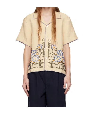 Bode Short-sleeved Shirt In Beige