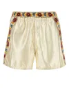 Bode Men Ivory Satin Candyfloss Bermuda Shorts In White