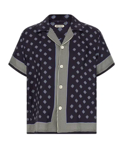 Bode Navy Blue Printed Shirt