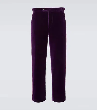 Bode Showcase Cotton Velvet Suit Pants In Purple