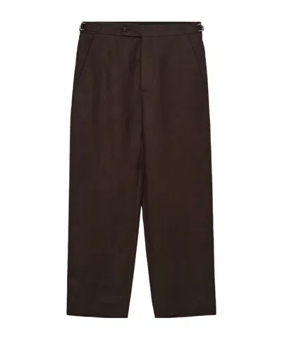 Bode Side-button Casual Pants In Brown