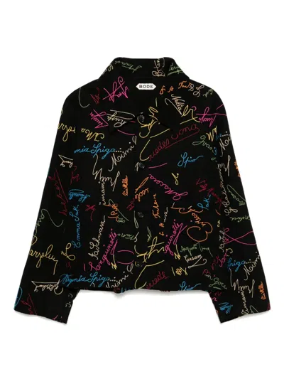 Bode Jacke Mit Print In Schwarz