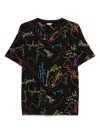 Bode Black Signature Scrawl Boxy T-shirt In Black