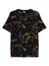 Bode Black Signature Scrawl Boxy T-shirt In Black