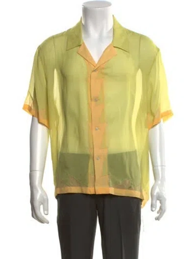Pre-owned Bode Silk Colorblock Pattern Shirt In Yellow