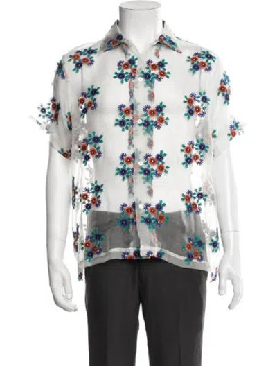 Pre-owned Bode Silk Floral Print Shirt In Multicolor