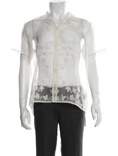 Pre-owned Bode Silk Floral Print Shirt In Neutrals