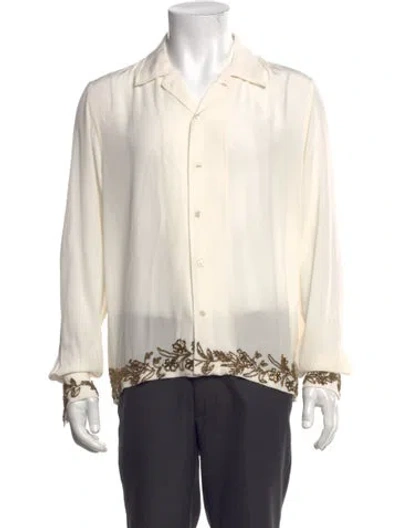 Pre-owned Bode Silk Floral Print Shirt In Neutrals