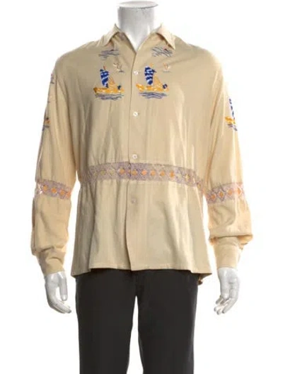 Pre-owned Bode Silk Graphic Print Shirt In Neutrals