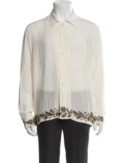 Pre-owned Bode Silk Graphic Print Shirt In Neutrals