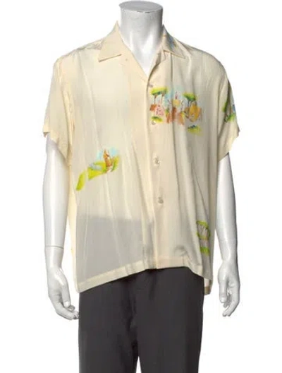 Pre-owned Bode Silk Graphic Print Shirt In Neutrals
