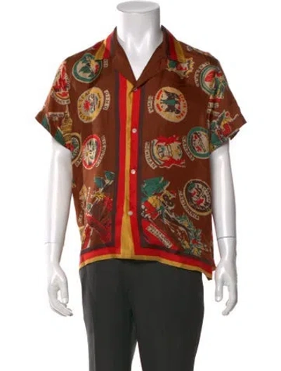 Pre-owned Bode Silk Graphic Print Shirt In Orange