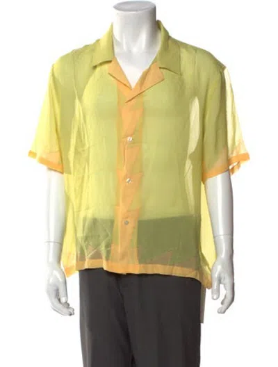 Pre-owned Bode Silk Graphic Print Shirt In Yellow