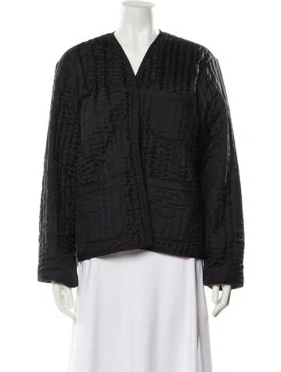 Pre-owned Bode Silk Jacket In Black