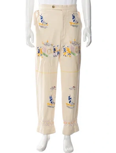 Pre-owned Bode Silk Joggers In Neutral