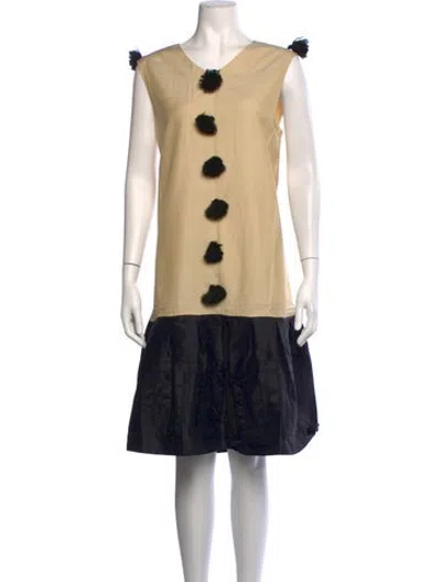 Pre-owned Bode Silk Knee-length Dress In Neutrals