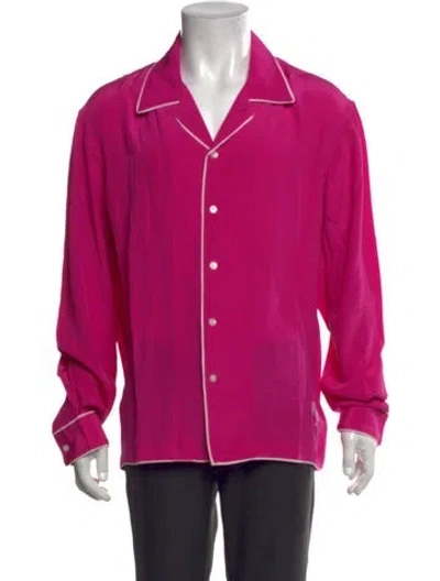Pre-owned Bode Silk Long Sleeve Dress Shirt In Pink