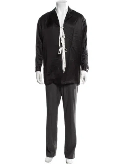 Pre-owned Bode Silk Long Sleeve Shirt In Black