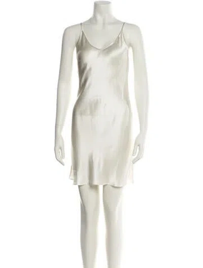 Pre-owned Bode Silk Mini Dress In Neutral